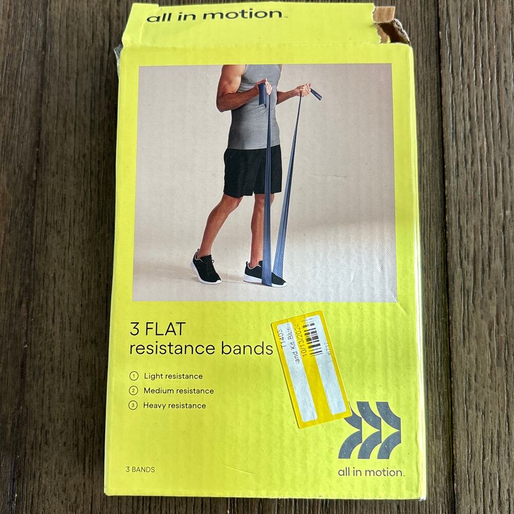 All‎ In Motion 3 Flat Resistance Trainers Bands Kit Set of 3 Multi-Tier